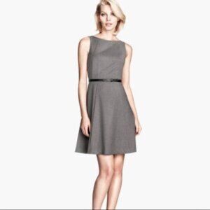 H&M Fit and Flare Gray Dress, Size 4